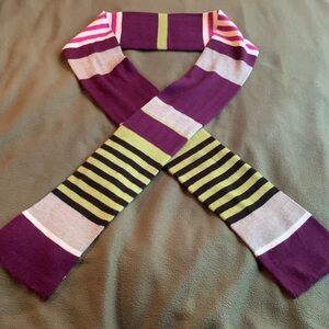 Charter Club multi-color striped knit scarf.  Approximately 82 inches.